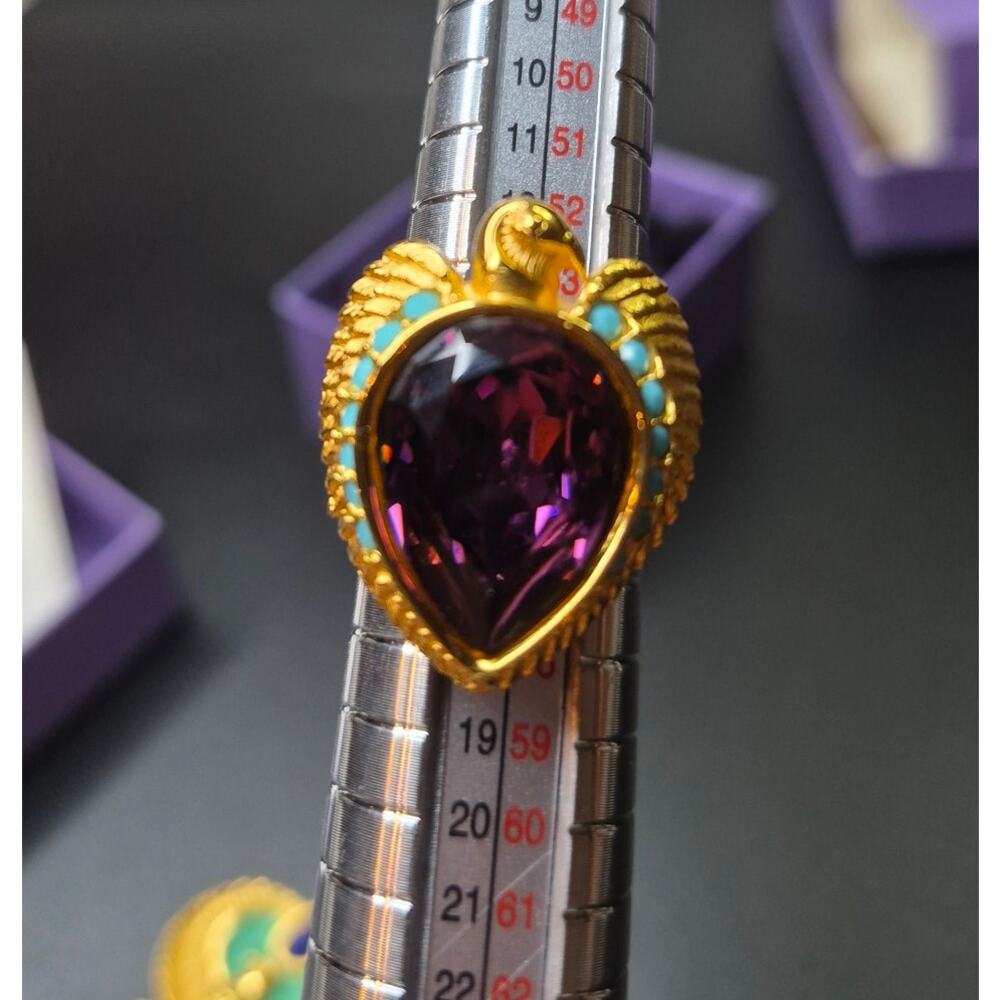 Elizabeth Taylor for Avon Egyptian Revival Phoenix Earrings and Ring - Picture 7 of 11